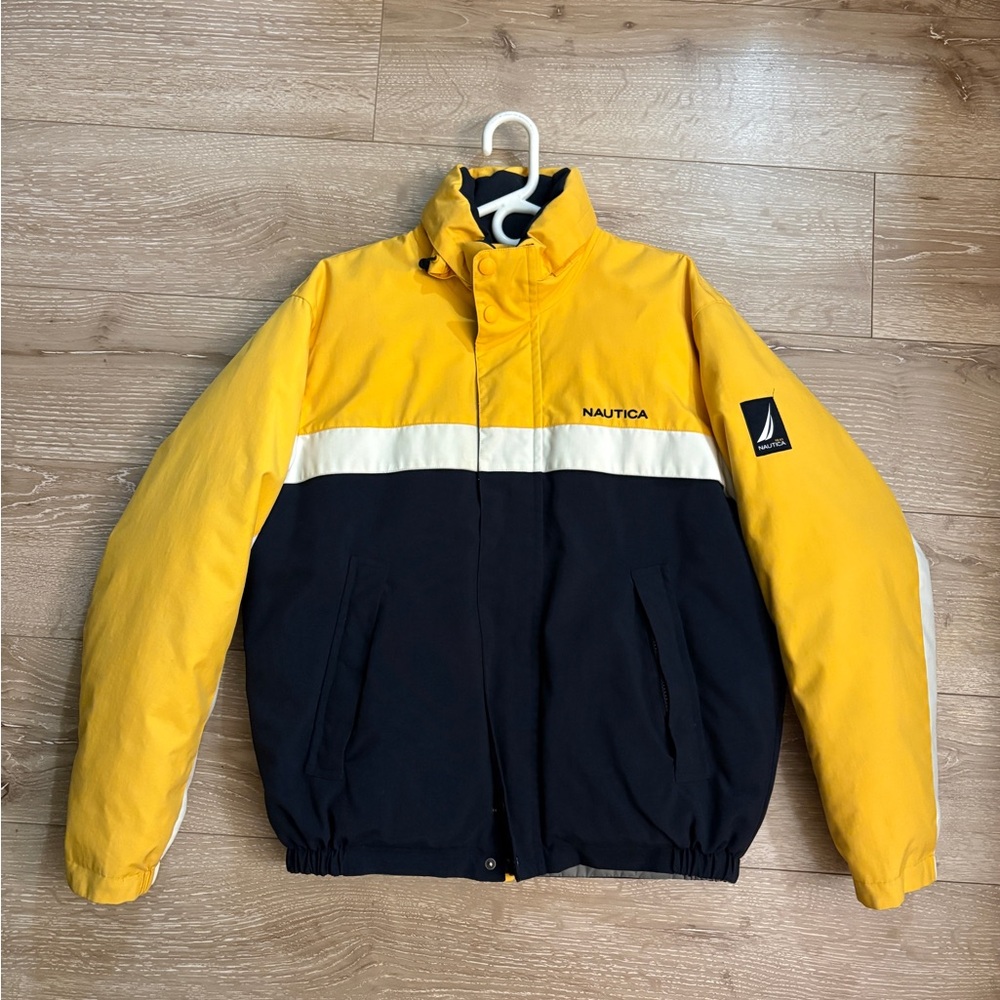 Nautica Men's Yellow and Navy Windbreaker